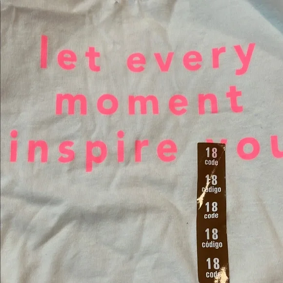 B40 NWT Zara 18 months White and Pink Inspirational T-Shirt - Picture 5 of 8